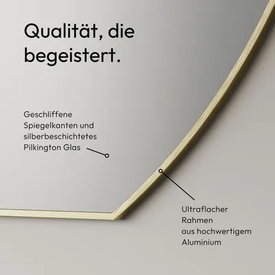 Obrázok produktu pre Okrúhle zrkadlo TALOS Picasso gold Ø 100 cm - s vysokokvalitným hliníkovým rámom pre štýlovú atmosféru - Perfektné okrúhle zrkadlo do kúpe?ne