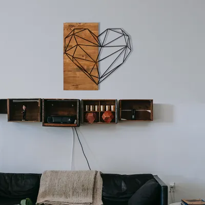 Produktbild von Wallity, Heart, Wanddeko, Schwarz, Metall, 58 x 58 cm
