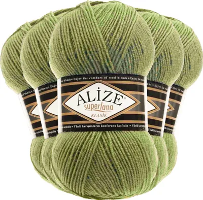 Produktbild von 5 x 100g Strickgarn Alize Superlana Klasik 25% Wolle, Farbwahl