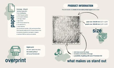 Obrázok produktu pre Papier na scrapbook, dekoratívny papier, formát 310 x 320 mm, vhodný na výrobu pohľadníc