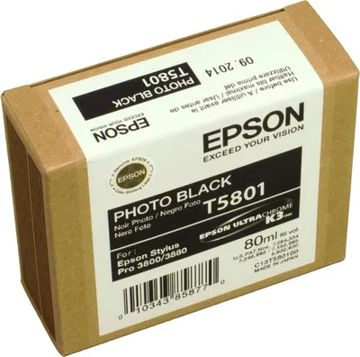 Produktbild von Epson Singlepack Photo Black T580100, Foto schwarz, Tinte auf Farbstoffbasis, 80 ml, 1 Stück(e)