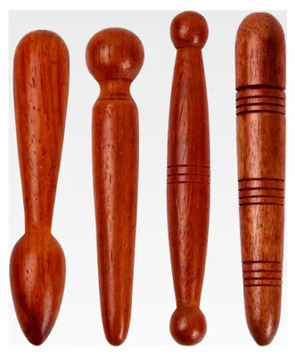 Produktbild von 4-teiliges Massagestab-Set aus Holz, Triggerpunktmassage-Werkzeug für Beine, Schultern und Rücken