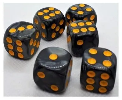 Imagen del producto de Wurfelset D6 Pearl: Black/gold (12) (Edición alemana) – Dados – Dice4friends
