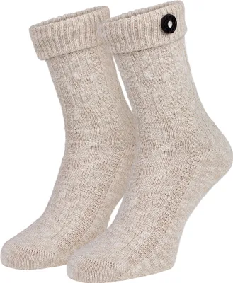 Produktbild von Trachtensocken mit Umschlagbund und Knopf - Damen & Herren Strümpfe - Naturmelange - 39/42