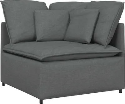Produktbild von vidaXL Modulares Sofa Eckmodul mit Kissen Dunkelgrau 100 cm