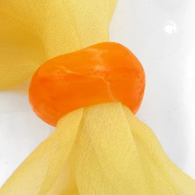 Produktbild von Tuchperle, rund, orange-matt, Struktur