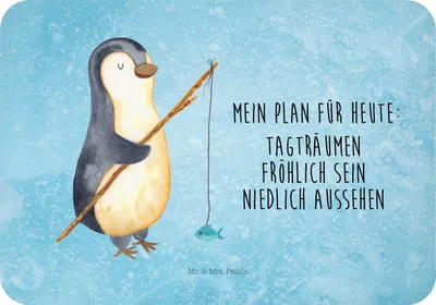 Produktbild von Mr. & Mrs. Panda Kühlschrankmagnet Pinguin Angler - Eisblau - Geschenk, Pinguine, haftmagnet, Motivation, whiteboardmagnet, tafelmagnet, zettelhalter, Urlaub, magnet