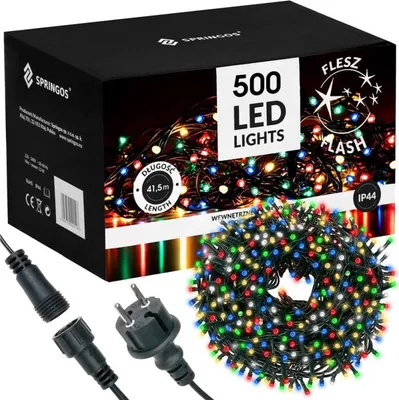 Obrázek produktu pro LED světelný řetěz - 41,5m, 500LED, IP44, multicolor + záblesky