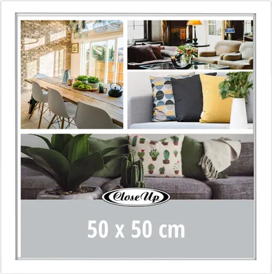 A collage of interior design images, including a dining room, living room, and sofa with cushions, along with product size information.