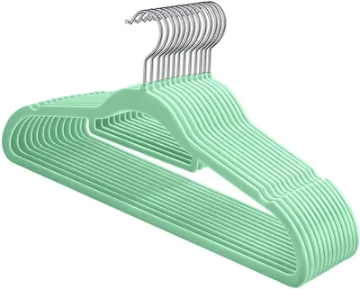 Produktbild von 20 Kleiderbügel Samt 45 x 23,8 x 0,6 cm, grün