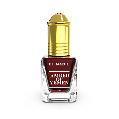 A product shot of a small perfume bottle with a gold cap.