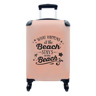 Produktbild von MuchoWow® Koffer Handgepäck Trolley Rollkoffer Kleine Reisekoffer mit 4 Rollen - Sommer - Zitat - Strand - Cabin Size < 55x40x23 cm & 55x40x20 cm - Fotokoffer - Kabinenkoffer - Boardgepäck - Reise-Box - Reisekoffer - Reisegepäck - Koffer mit Bild - Trolley für Kinder