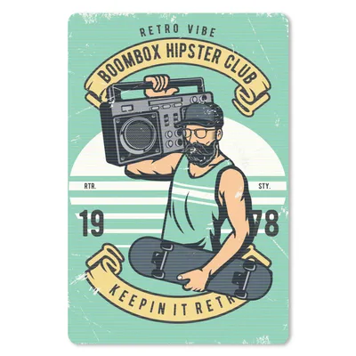 Produktbild von MuchoWow® Mauspad Mousepad Radio - Skateboard - Retro 18x27 cm - Mousepads - Maus Mat - Pad - Mausunterlage