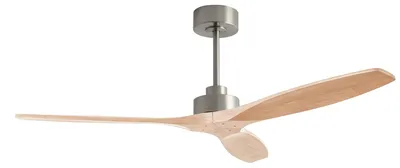 Image de Forlight - Ventilateur de plafond Stem Evo, diamètre 132 cm, moteur DC silencieux, 30W, 6 vitesses, télécommande incluse, pour pièces de 20 à 32 m², finition bois clair, pales en bois clair, mode été/hiver