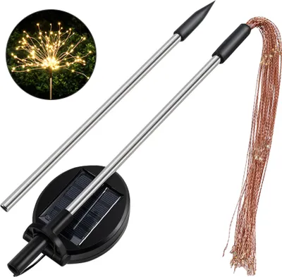 Produktbild von Solar-Gartenlicht, Rasenlicht, Feuerwerkslicht, solarbetriebene Lichterkette, wasserdicht, 2 Beleuchtungsmodi, lichtbetrieben fue r Garten, Terrasse, Hof
