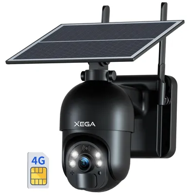 Immagine prodotto di Telecamera di sicurezza esterna 4G LTE, wireless, alimentata a energia solare, con visione notturna a colori 2K