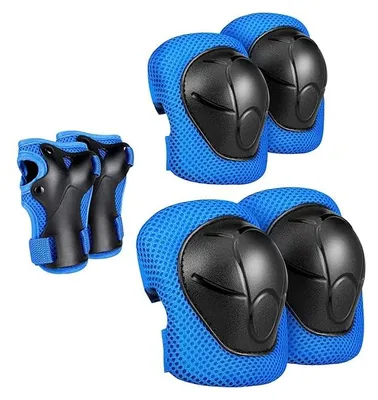 Produktbild von 6-teiliges Set Schutzausrüstungs-Set für Kinder - Handgelenk, Ellbogen, Knieschuetzer - fuer Jungen, Maedchen, Fahrrad, Roller, Rollschuhlaufen