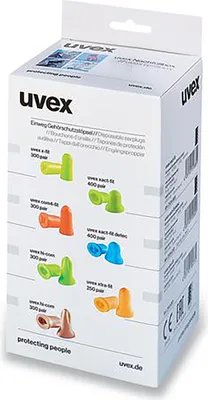 Produktbild von uvex Gehörschutzstöpsel xact-fit 2124003 grün SNR 26 dB 400 Paar Gr. M