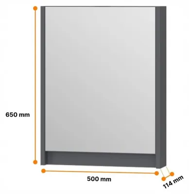 Zdjęcie produktu dla Szafa szafka łazienkowa wisząca z lustrem 50 cm antracyt mat. OMEBLE