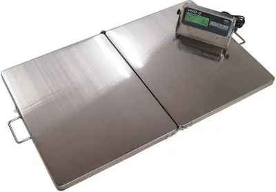 Produktbild von My Weigh Bodenwaage 300 kg für Tiere, zusammenklappbar, 92x56x5cm, Edelstahl