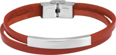 Produktbild von Akzent Echtlederarmband mit Edelstahlgravurplatte