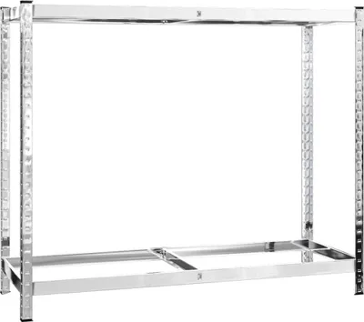 Obrázok produktu pre vidaXL Stojan na pneumatiky s 2 policami strieborný 110x40x110 cm oceľ