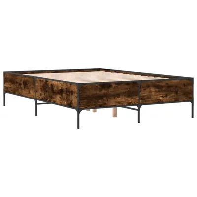 Produktbild von Bettgestell Räuchereiche 120x200 cm Holzwerkstoff und Metall