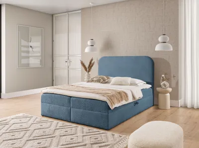Obrázok produktu pre Manželská kontinentálna posteľ 180x200 GADALUPA - modrá + topper