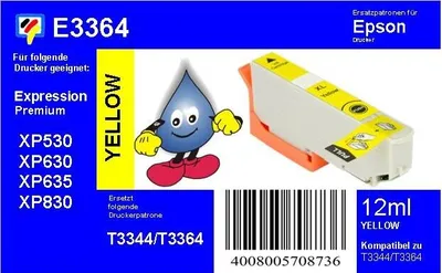Produktbild von E3364 - yellow - TiDis Druckerpatrone ersetzt T33XL/ T3344/ T3364