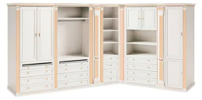 Produktbild von Eleganter Weißer Eckkleiderschrank Moderne Schlafzimmer Holz Schränke