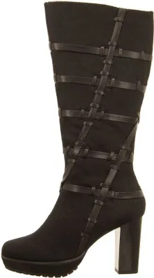Produktbild von Gerry Weber Damen Stiefel schwarz Größe 38 – elegante Lederstiefel mit Absatz für Herbst & Winter