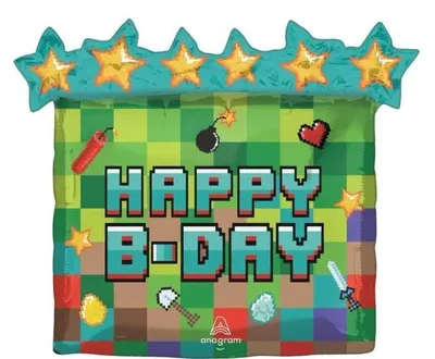 Produktbild von Folieballon "Pixel Party", 63x58 cm - Anagram