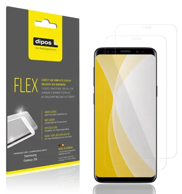 Produktbild von 2x Schutzfolie für Samsung Galaxy S9 Folie, 100% Displayabdeckung, dipos Flex