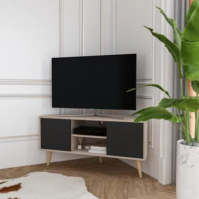 Produktbild von Decorotika Lesson Tv Möbel Baumwollbeige & Schwarz
