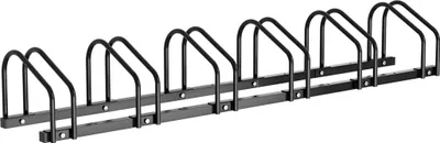 Produktbild von Fahrradständer für 6 Fahrräder Reifenbreite rostfreier Stahl Boden oder Wandmontage Mehrfachständer Fahrradhalter Aufstellständer, Schwarz