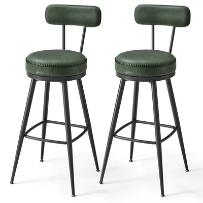 Produktbild von VASAGLE EKHO Kollektion - 360° drehbarer Barhocker, 2er Set, Hocker mit Rückenlehne für Bartisch