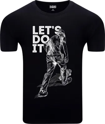 Obrázek produktu pro Diarbo pánské tričko s potiskem skateboardu Let's do it černé velikost L