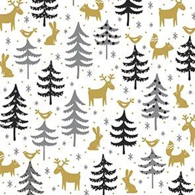 Produktbild von Braun + Company B+C Weihnachtsservietten Forest Friends, Mehrfarbig, Quadratisch, 330 mm, 330 mm, 20 Stück(e)