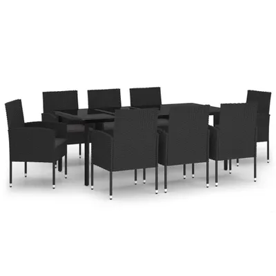 Produktbild von 9-tlg. Garten-Essgruppe Schwarz