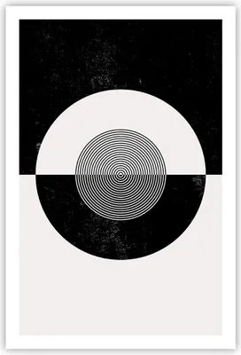 Produktbild von Poster - Poster ohne Rahmen - Abstraktion Rad Schwarz und Weiß - 61x91,5 cm - Wand Bild - Wanddeko - Wandbilder - Kunstposter - Wandposter - Bilder - Kunstdruck - Wandbild - P2XPA61x91-4316