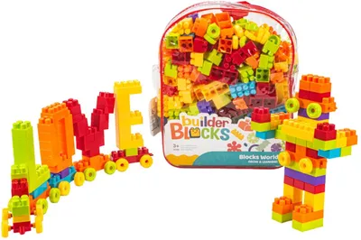 Produktbild von Set mit 200 Bausteinen - mit Rucksack - bunt - Spielzeug - ideales Geschenk - Spiel und Bildung