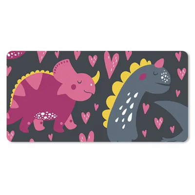 Produktbild von MuchoWow® Schreibtischunterlage Dinosaurier - Kind - Muster - Rosa - Mädchen 80x40 cm - XXL Mauspad - Gaming Mauspad