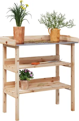 Obrázek produktu pro Sázecí stolek s policemi 78x38x82,5 cm z masivního jedlového dřeva