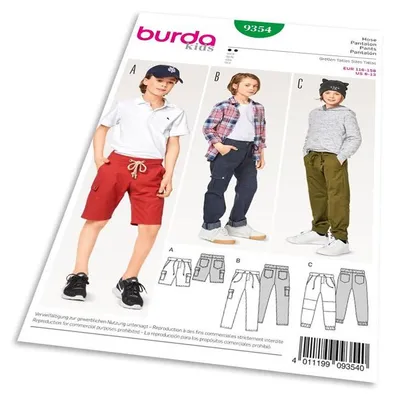Obrázok produktu pre Strih Burda 9354 - Detské šortky, nohavice, vreckáče