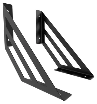 Produktbild von 2x sossai Design Regalträger Truss in Schwarzmatt 200x200mm Regalwinkel Bücherregal Konsole Regal Halter