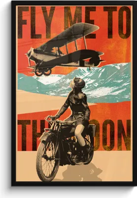 Produktbild von MuchoWow® MuchoWow® Gerahmtes Poster Flugzeug - Motor - Vintage - Zitat 60x90 cm - Poster mit zchwarzem Bilderrahmen - Kunst