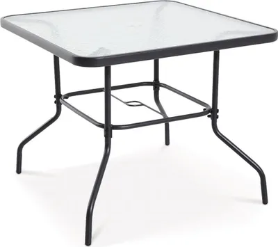 Zdjęcie produktu dla Szklany i metalowy stół ogrodowy 90x90 cm Jupiter