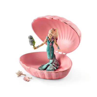 Produktbild von schleich BAYALA Mermaid with baby seal in shell, 3 Jahr(e), Mehrfarbig, 1 Stück(e)