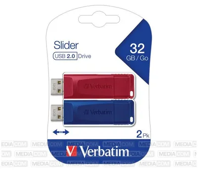 Obrázek produktu pro Verbatim 49327, 32 GB, USB Typ-A, 2.0, Kluzné, 8 g, Modrá, Červená