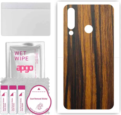 Produktbild von apgo Rückseite Schutzfolie, Skin, kompatibel mit LG W30 Pro, Hinten Displayschutzfolie aus Vinylfolie, kratzfest, einfache Montage - Tigerwood